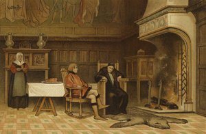 Interiør i et hus, 1400-tallet
